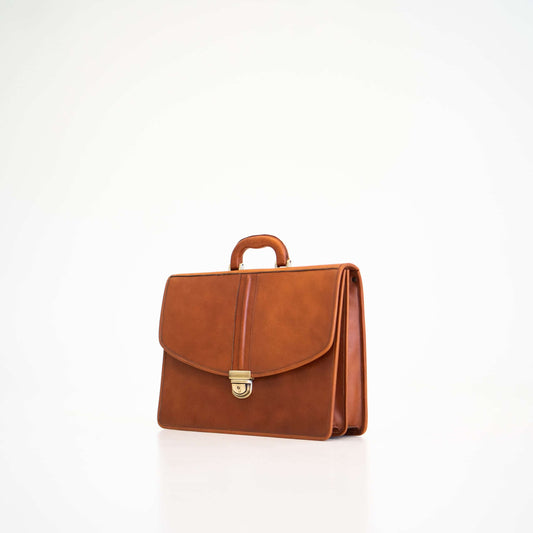 Leather Briefcase No. 99 - Cognac