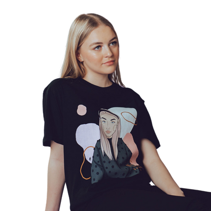 Unisex Organic Cotton T-shirt with Illustration - In Time