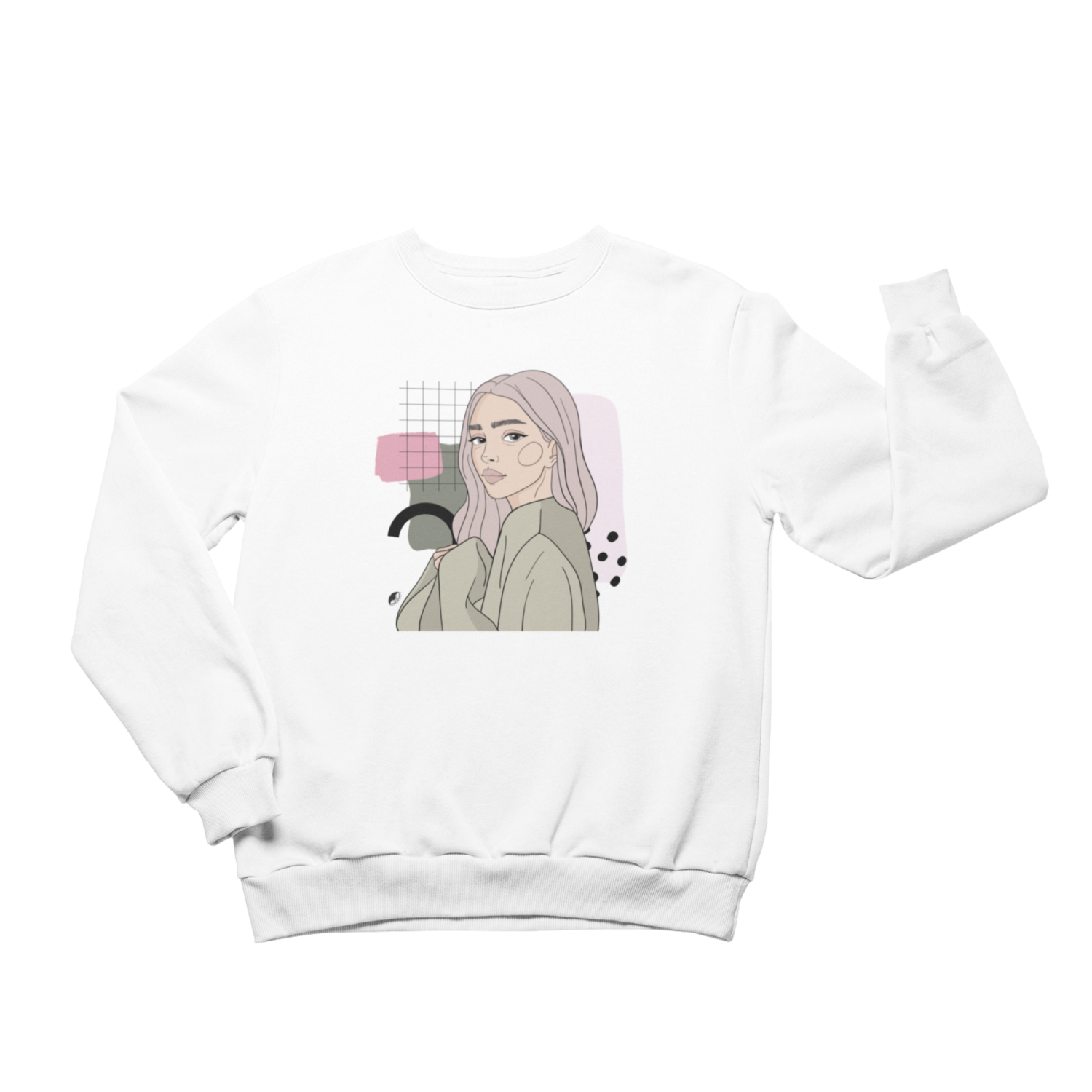 Unisex Crewneck Sweatshirt with Illustration - Hang In There