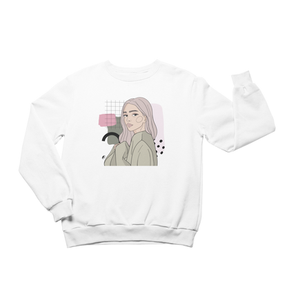 Unisex Crewneck Sweatshirt with Illustration - Hang In There