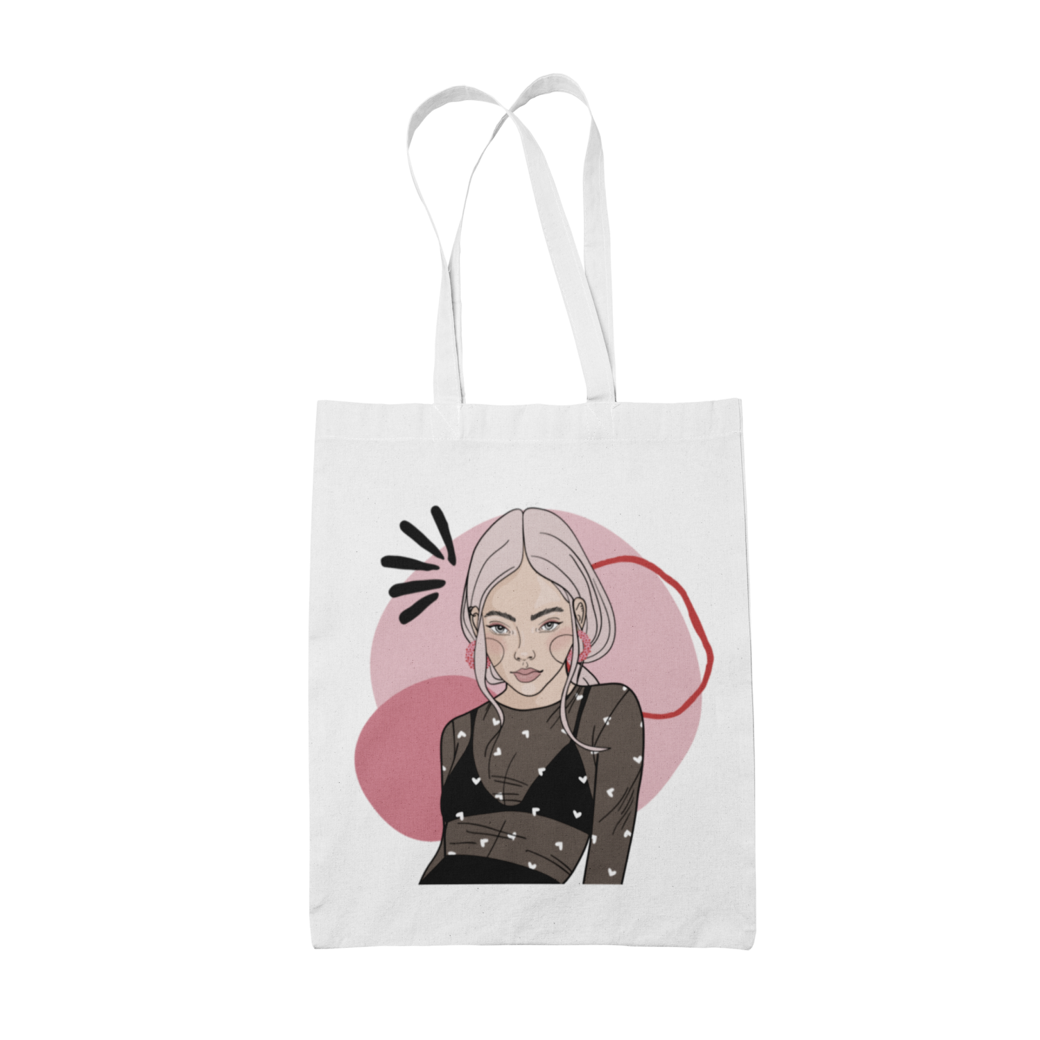 Tote Bag with Illustration - Cozy Cupid